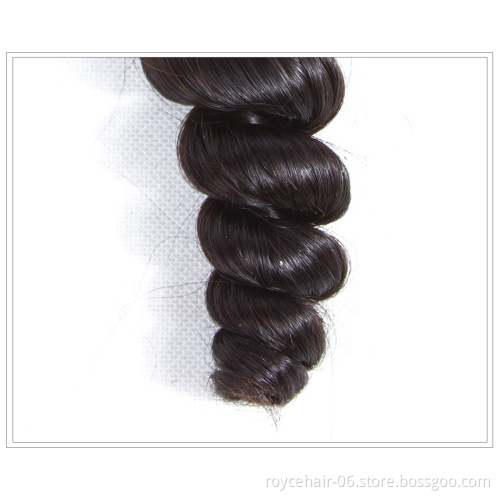 Brazilian Raw Cuticle Aligned Virgin Unprocessed Human Mink Remy Hair Natural Hairline Loose Wave 4x4 Lace Closure